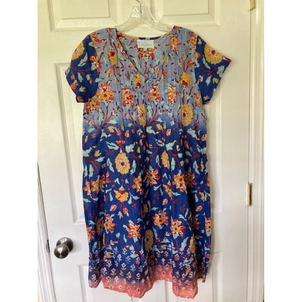 One Summer Nicola Cap Sleeve Floral Cotton Dress XS Boho Chic Cottagecore Resort